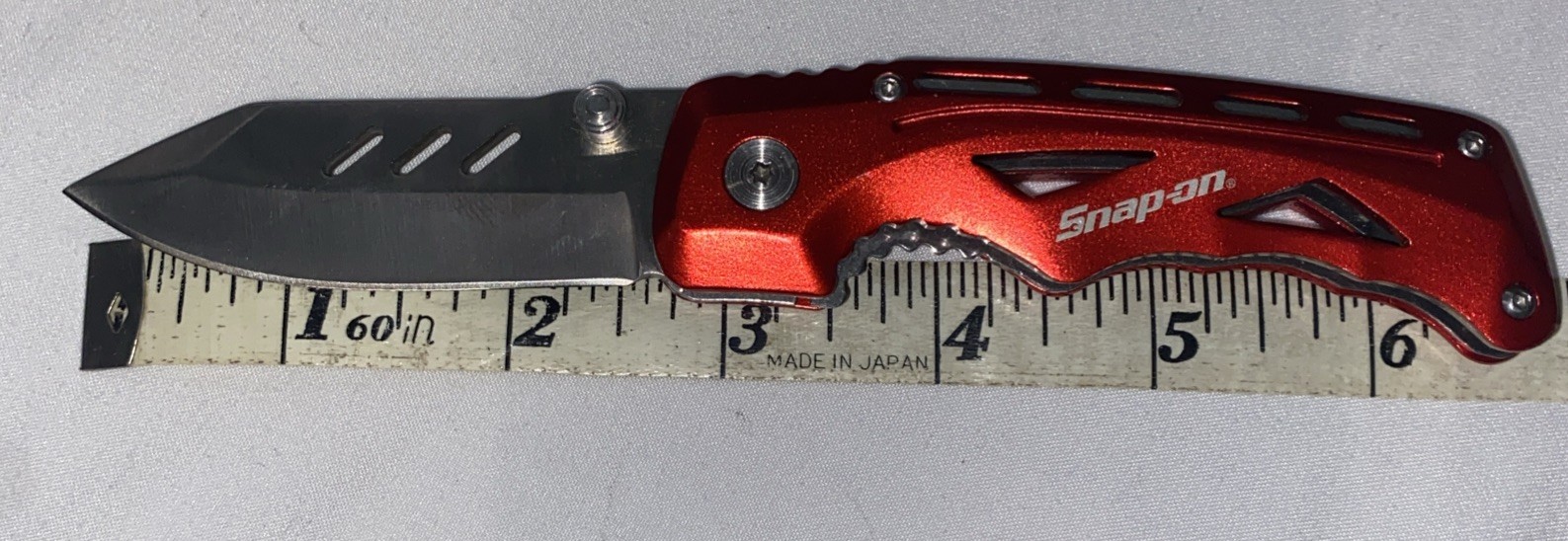 Snap-on Red Anodized Handle Pocket Knife 2.75in BladeRange Stainless Steel Blade