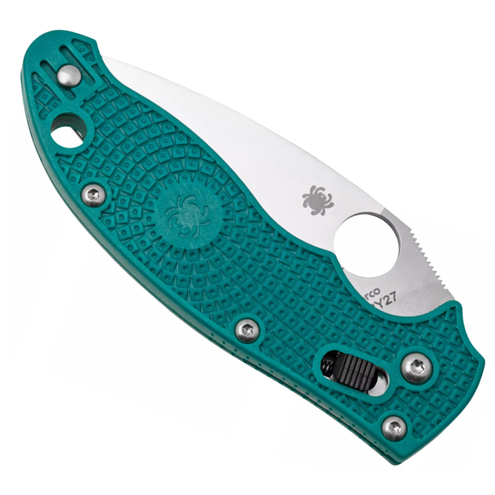 Spyderco C101PCBL2 Manix2 Lightweight Green Handle Stainless Steel Folding Knife