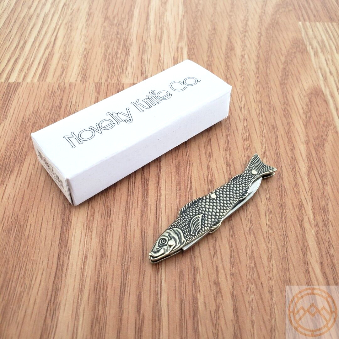 Novelty Cutlery Fish Folding Knife 1.5″ Stainless Steel Blade Metal Alloy Handle