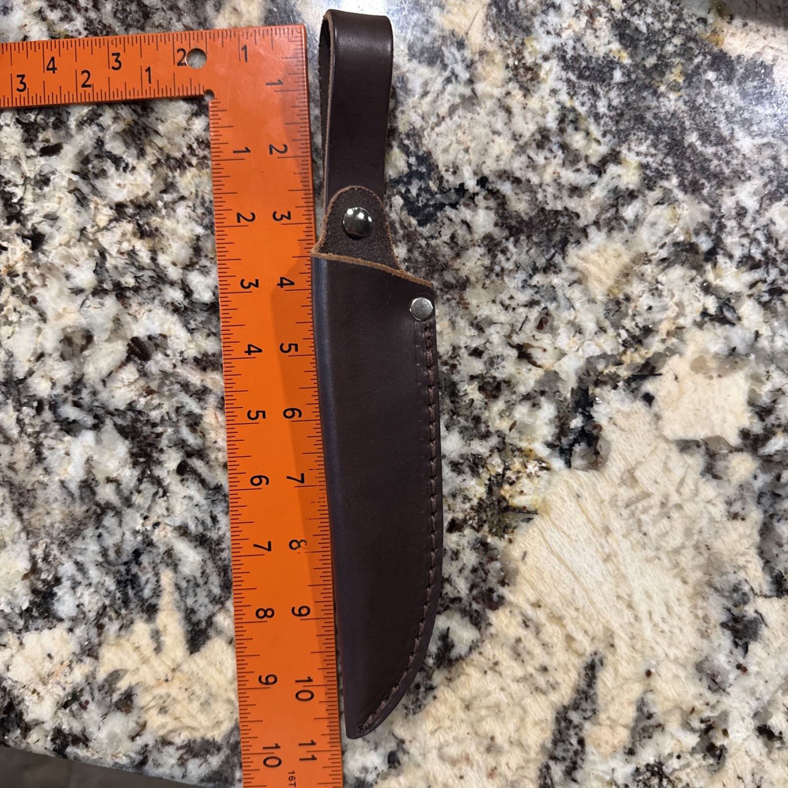JRE Industries Fixed Blade Knife Sheath Brown Leather Belt Pouch Case 10.25″x5.5