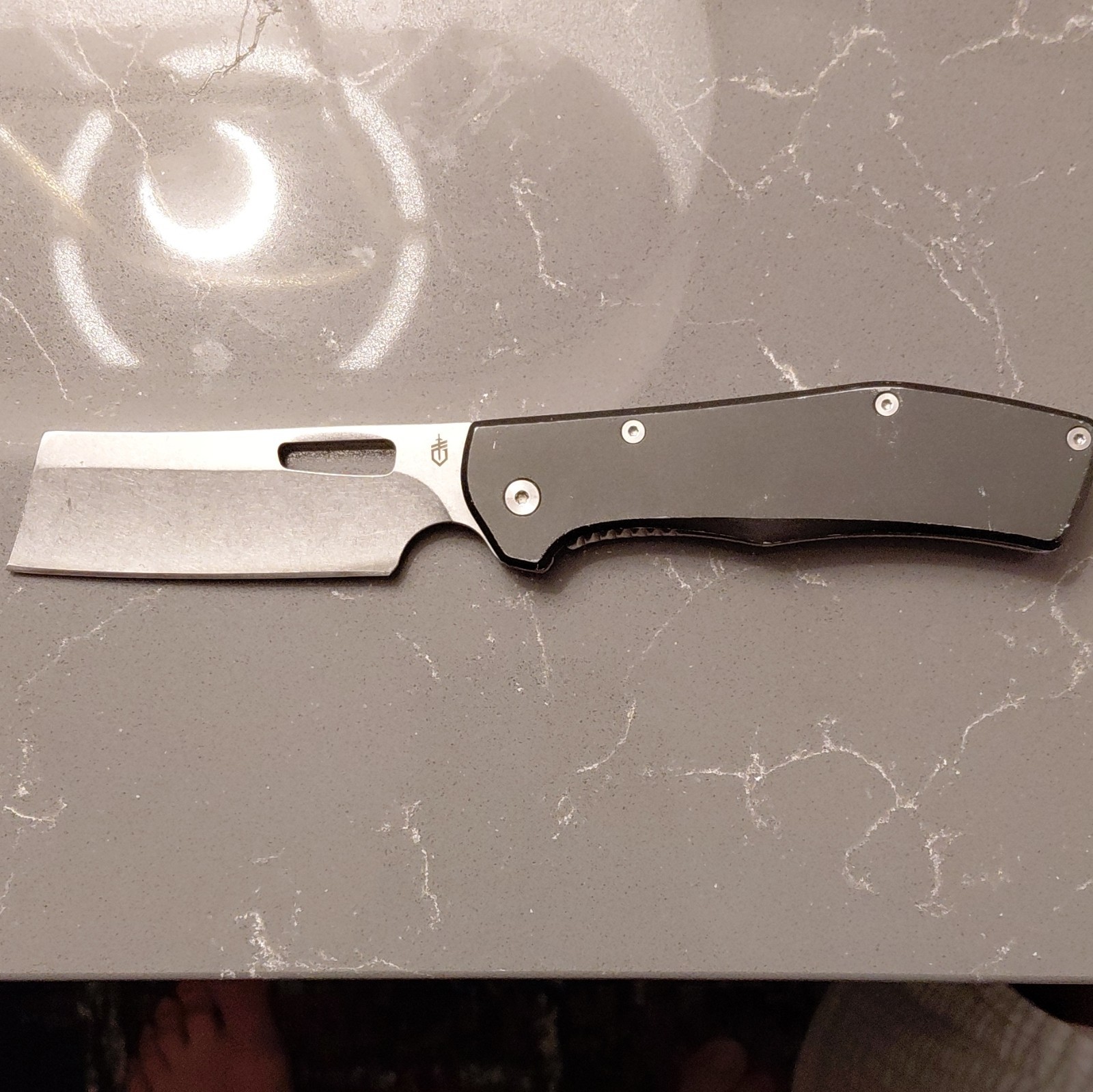 Gerber Flatiron Folding Pocketknife 2.76-4in Cleaver Plain Edge Frame Lock