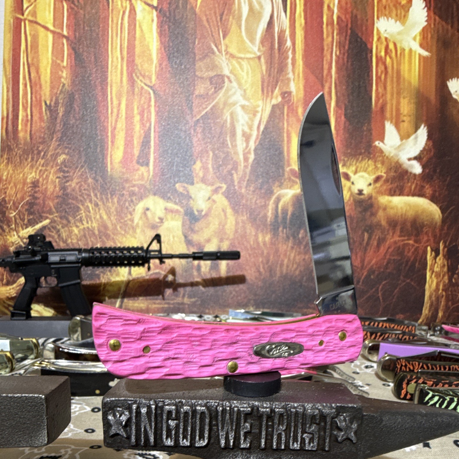 Case XX Woot Custom “Madam Case” Pink Peach Seed Jig Sod Buster Jr