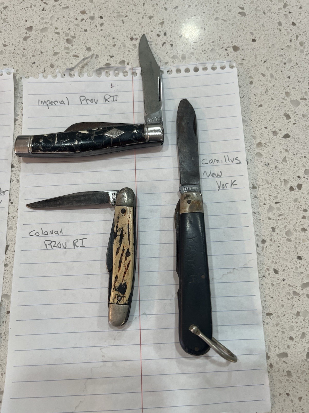 Imperial Colonial Camillus Kutmaster Old Timer 8 pc Pocketknife Lot Slipjoint