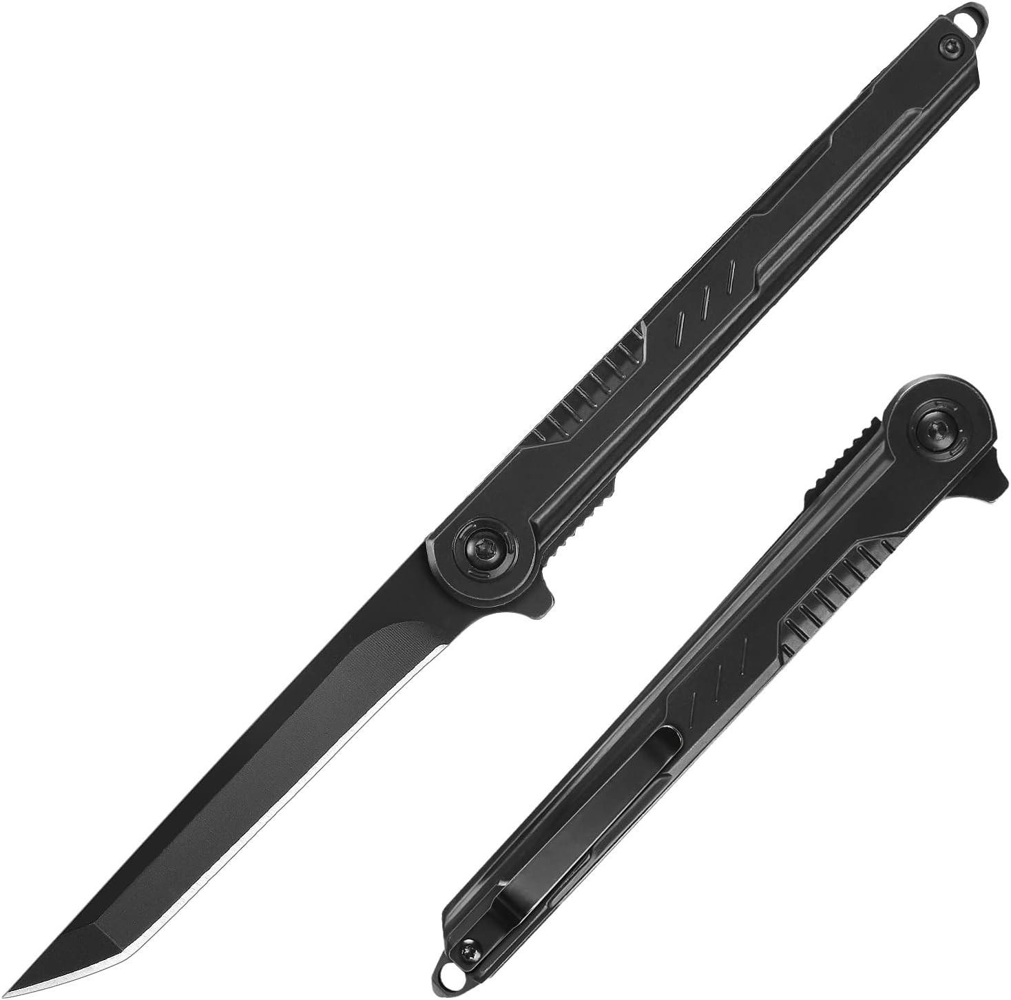 EDC Pocket Knife – 7CR13Mov Steel Tanto Blade, Slim Survival Knife with Clip …
