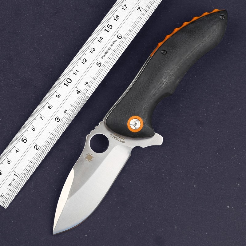 Brown G10 Folding Hunting Outdoor Heavy Duty Thick Knife Pocket Clip Camping New