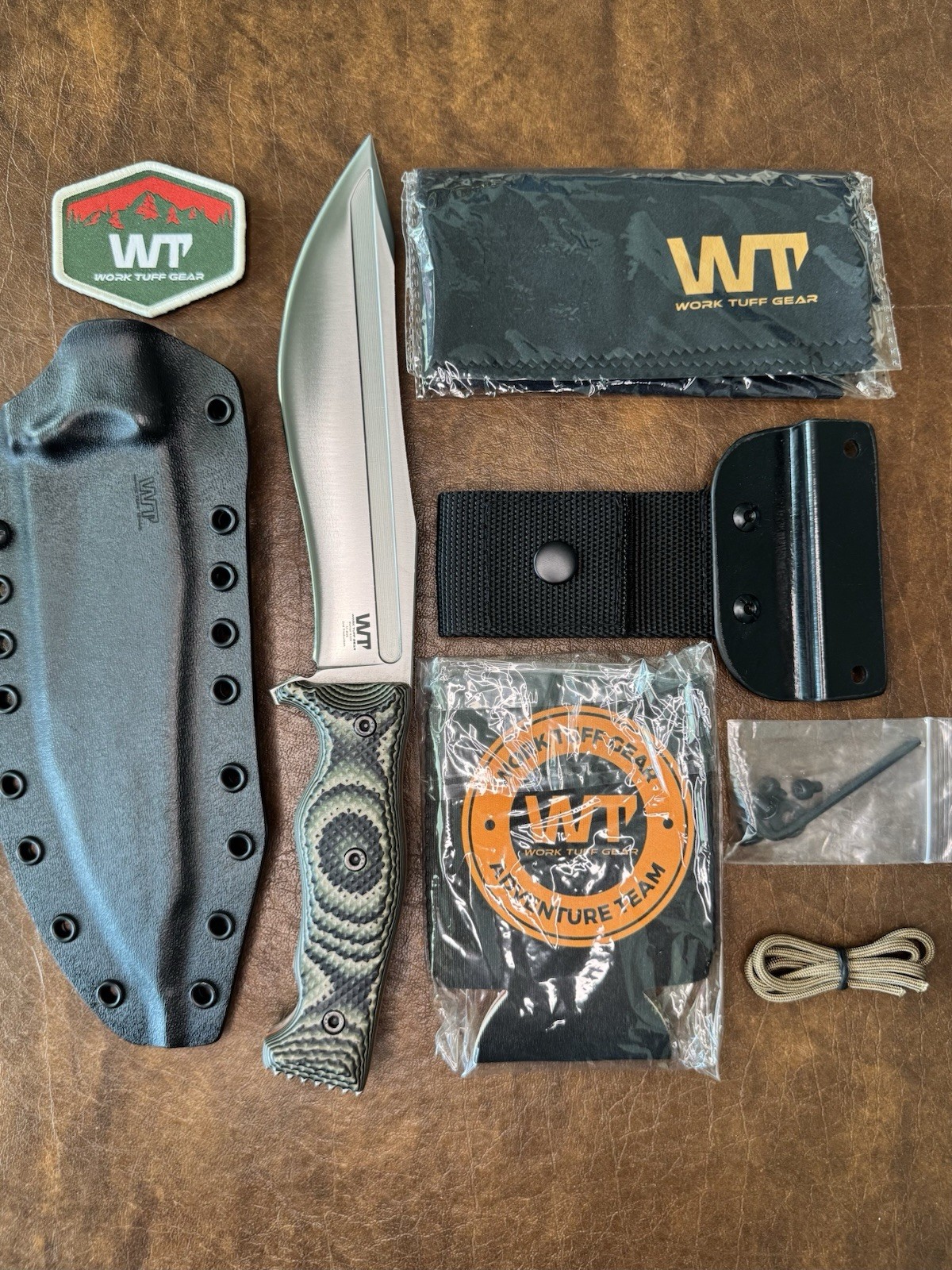 Work Tuff Gear Knife Little Evil (L) K329 Jungle Camo Gator G10 Grips “NEW”