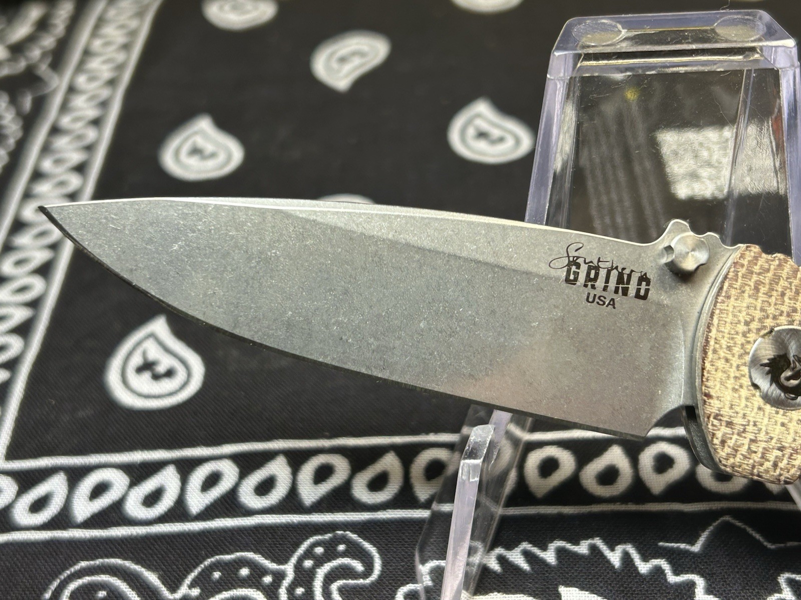 🔥New Southern Grind Spider Monkey Natural Micarta And Titanium Liners S35VN #2