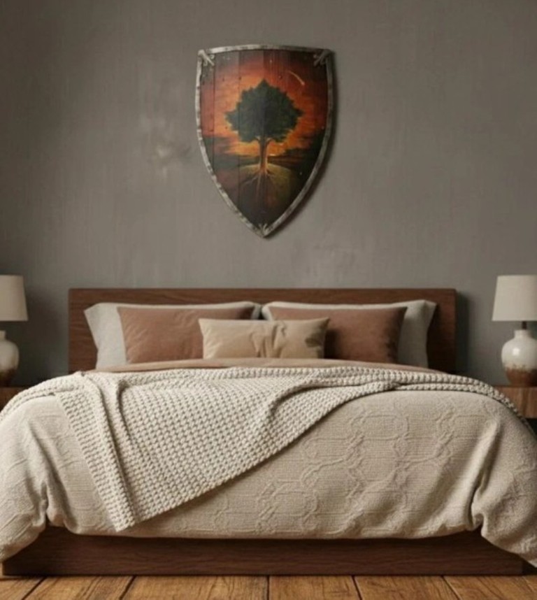 Medieval Ser Duncan The Tall Shield | Hedge Knight Tree & Star Prop | 28×18 Inch