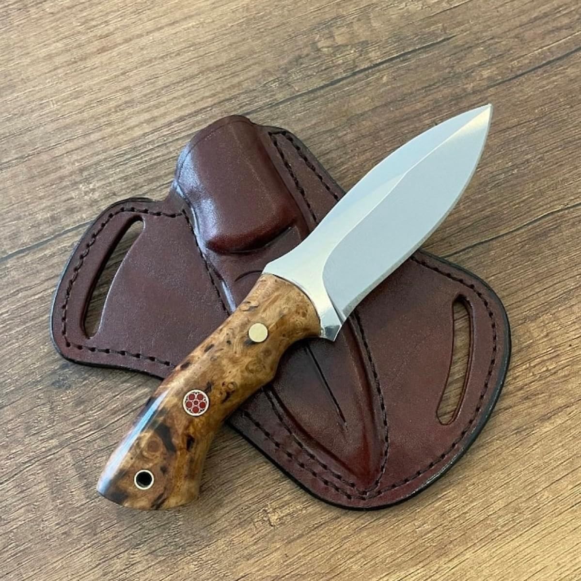 Hunting knife/outdoor camping knife, 12 cm blade made of 1075 carbon steel