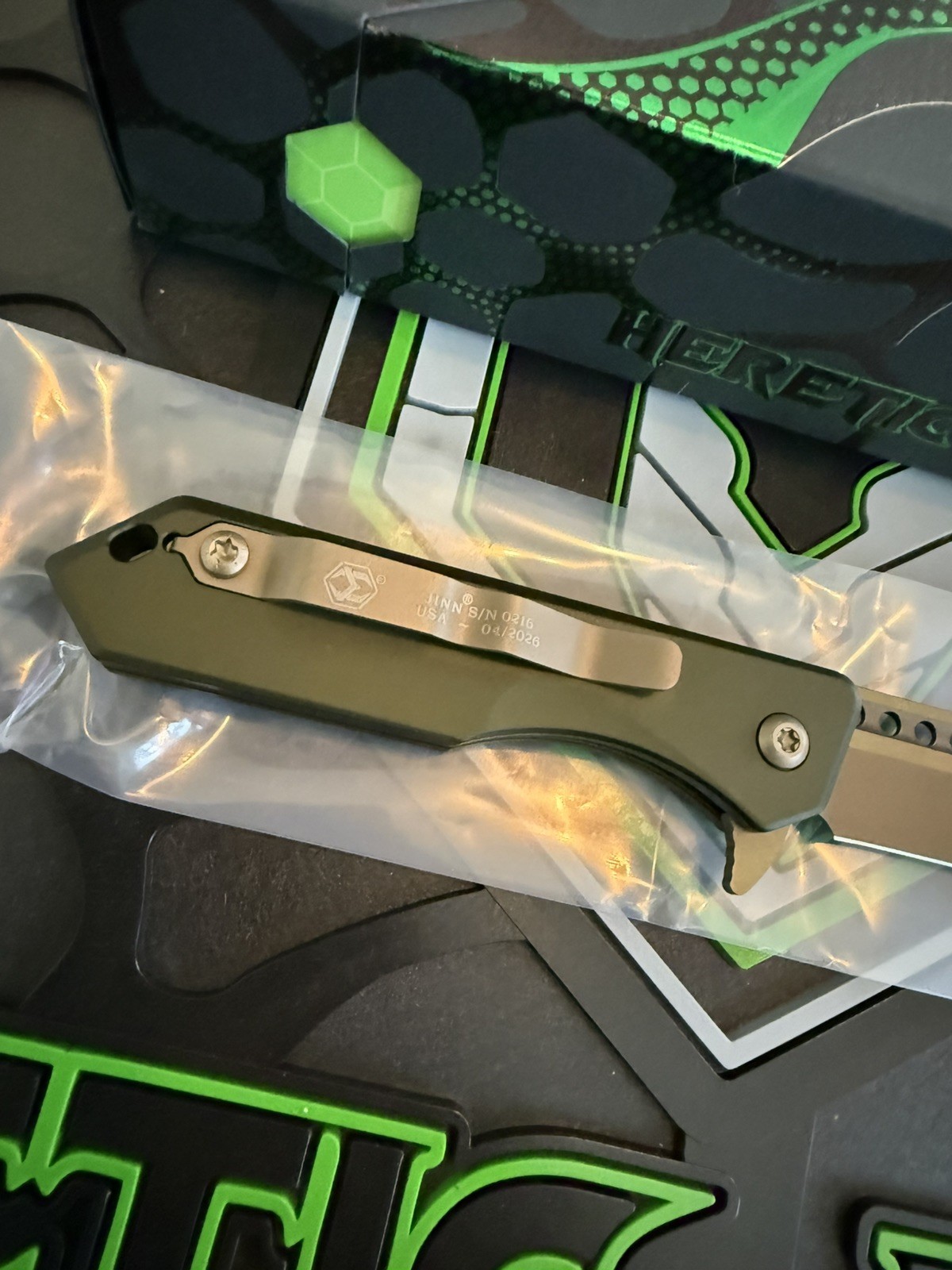 Heretic Jinn Manual – Green Aluminum Bronze Magnacut NIB!!!