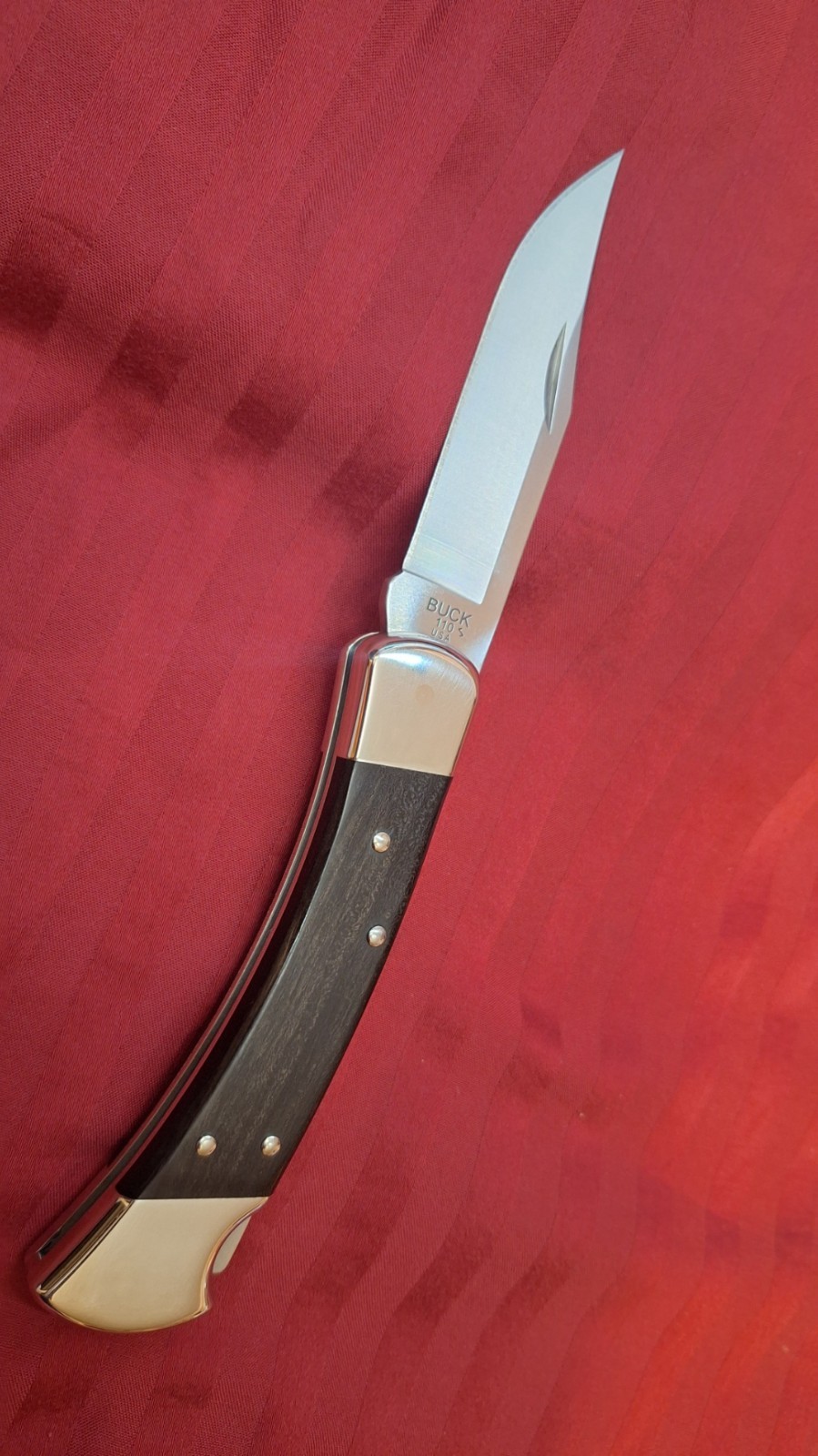 New Buck 110 Hunter Clip Point Knife Nickel Sliver Stamped Tang! Yes Nickel!