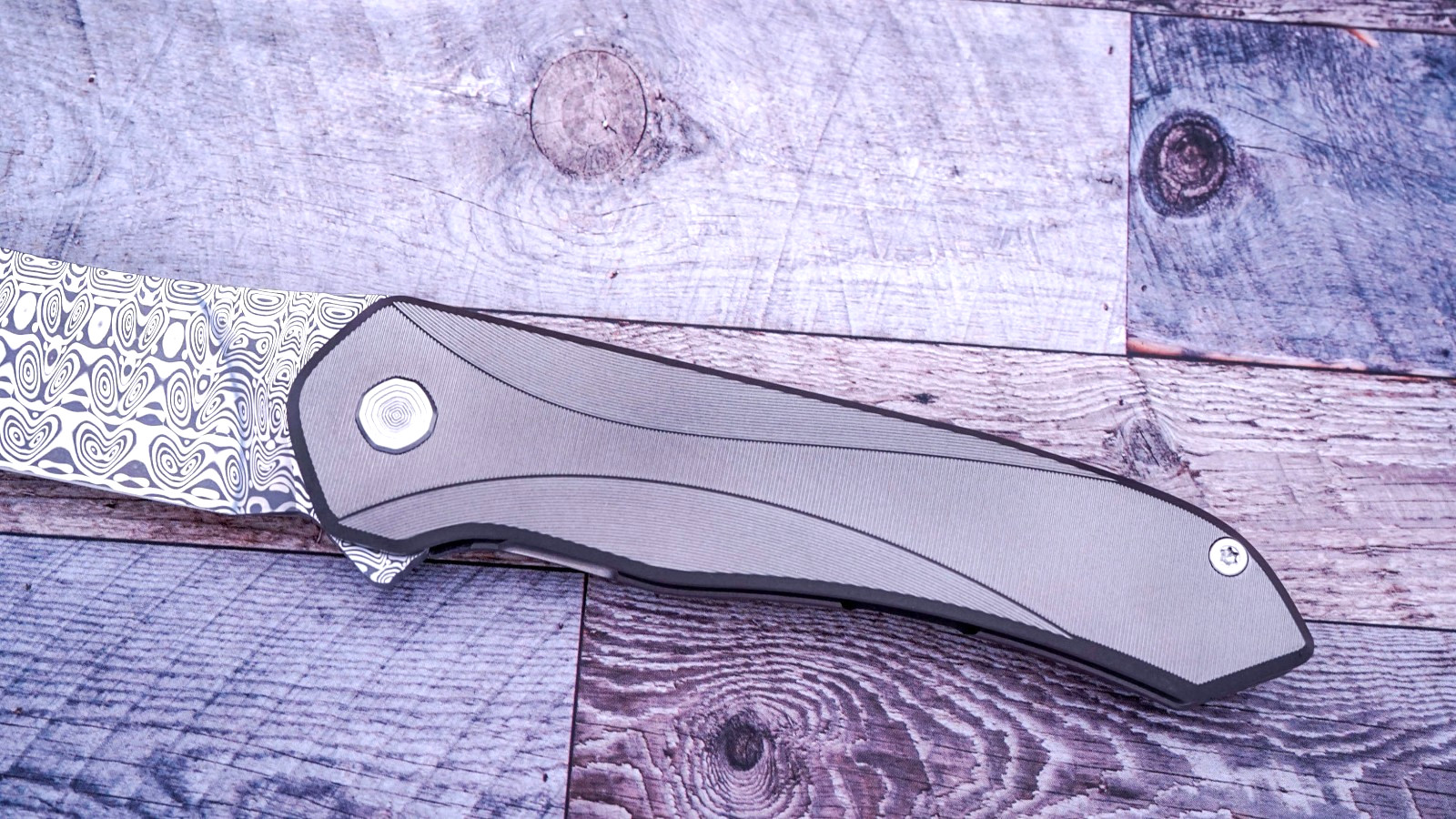 Brown Knives Servo, Damasteel Blade, Milled Ti Handle Scales, #048, Craig Brown