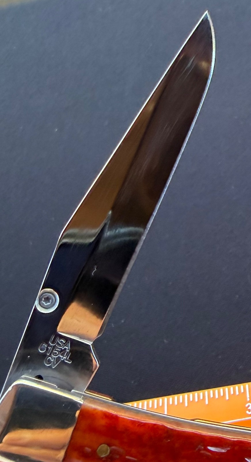 2017 Case XX USA 6154L CV Trapperlock Red Bone Linerlock Pocket Knife Used