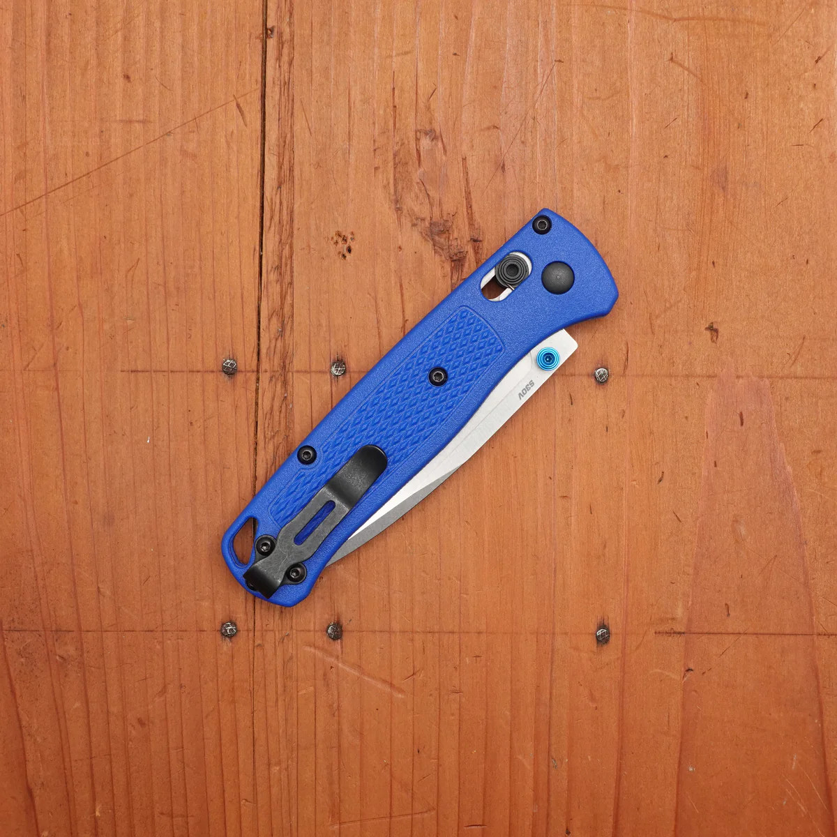 Benchmade 535 Bugout Blue Grivory Handle S30V Stainless Steel Knife