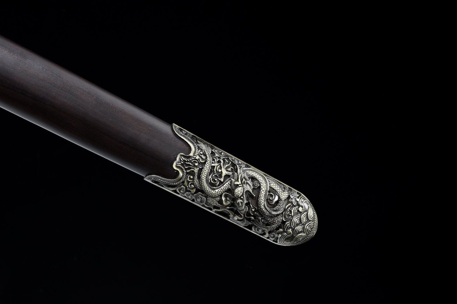 40» Flying Dragon Damascus Folded Steel Ebony Chinese Sword Handmade Qing Jian