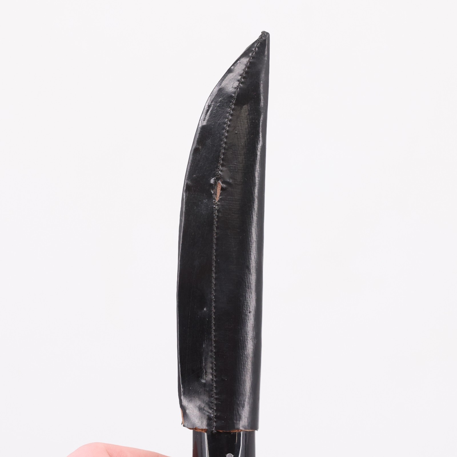 Vintage Cretan Knife Greek Crete Machairi Horn Handle V-Shape Pommel & Mantinada