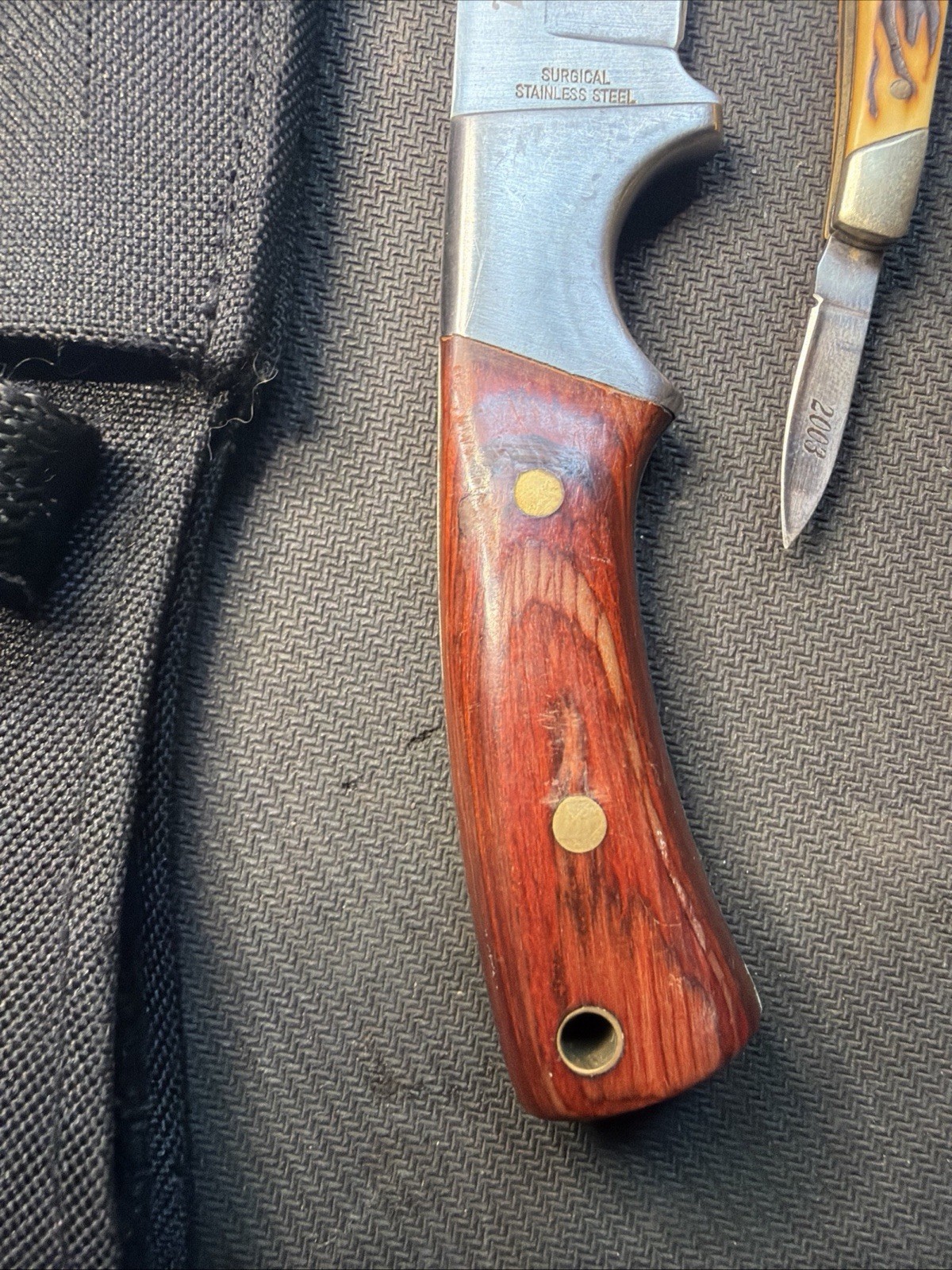 2 Winchester knives, 2003 Double Blade Stainless, & 3.5” Fixed Made in China