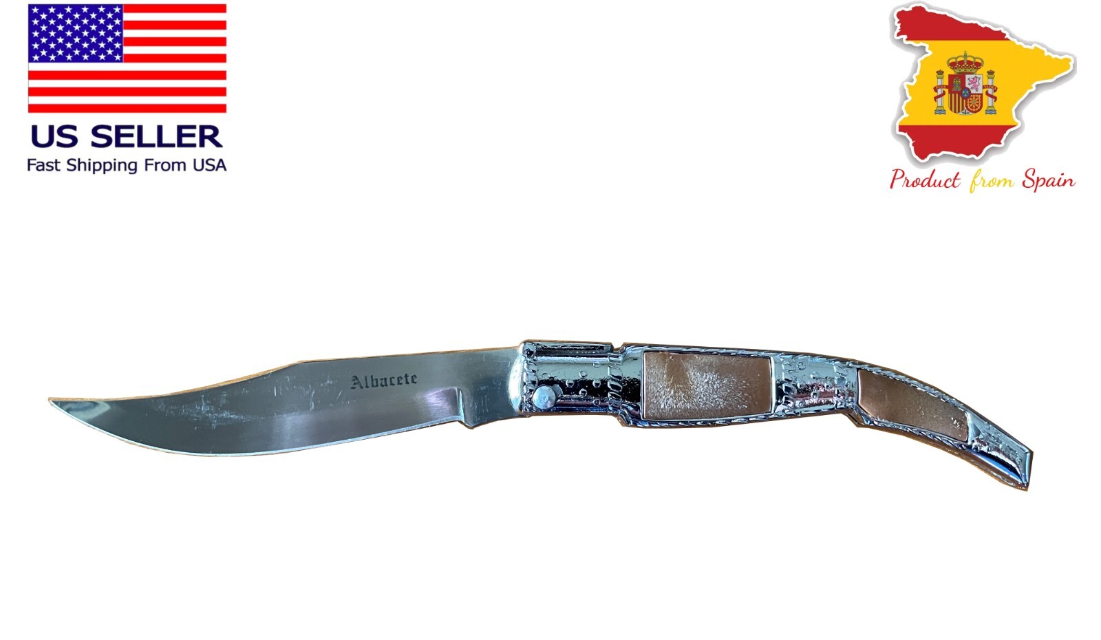 3.8” Arabian Style Folding Pocket Knife Navaja Handcrafted in Spain – USA Seller