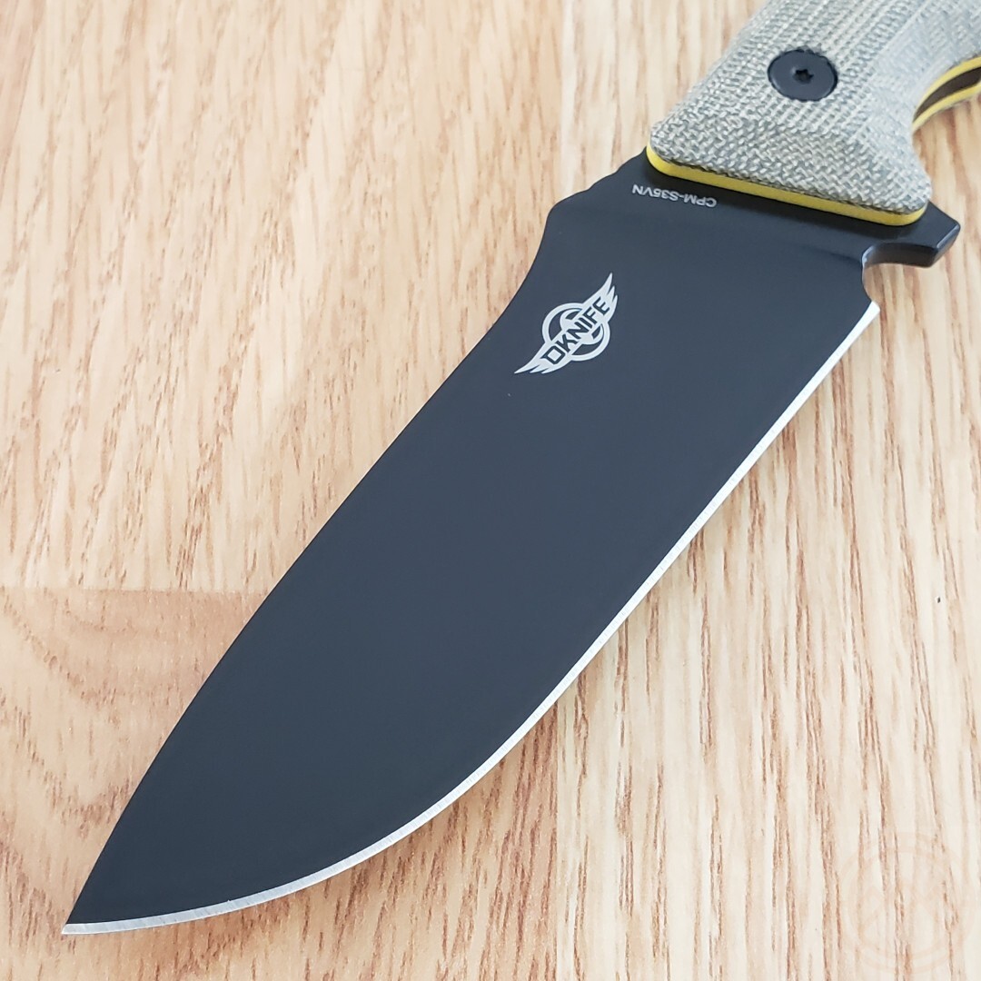 Oknife Fortitude 2 Fixed Knife 4″ Black CPM S35VN Steel Blade Micarta/G10 Handle