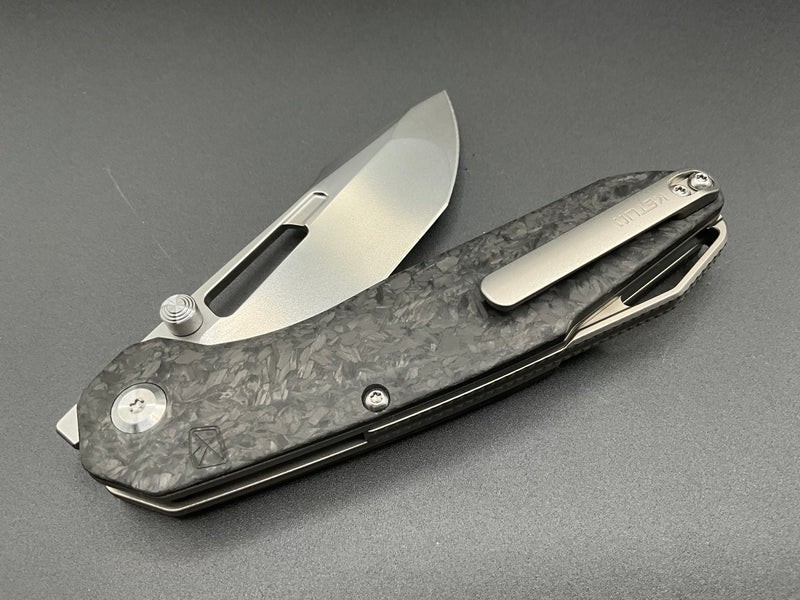 Ketuo Triad Folding Knife 3.25″ Bohler M390 Steel Blade Carbon Fiber Handle