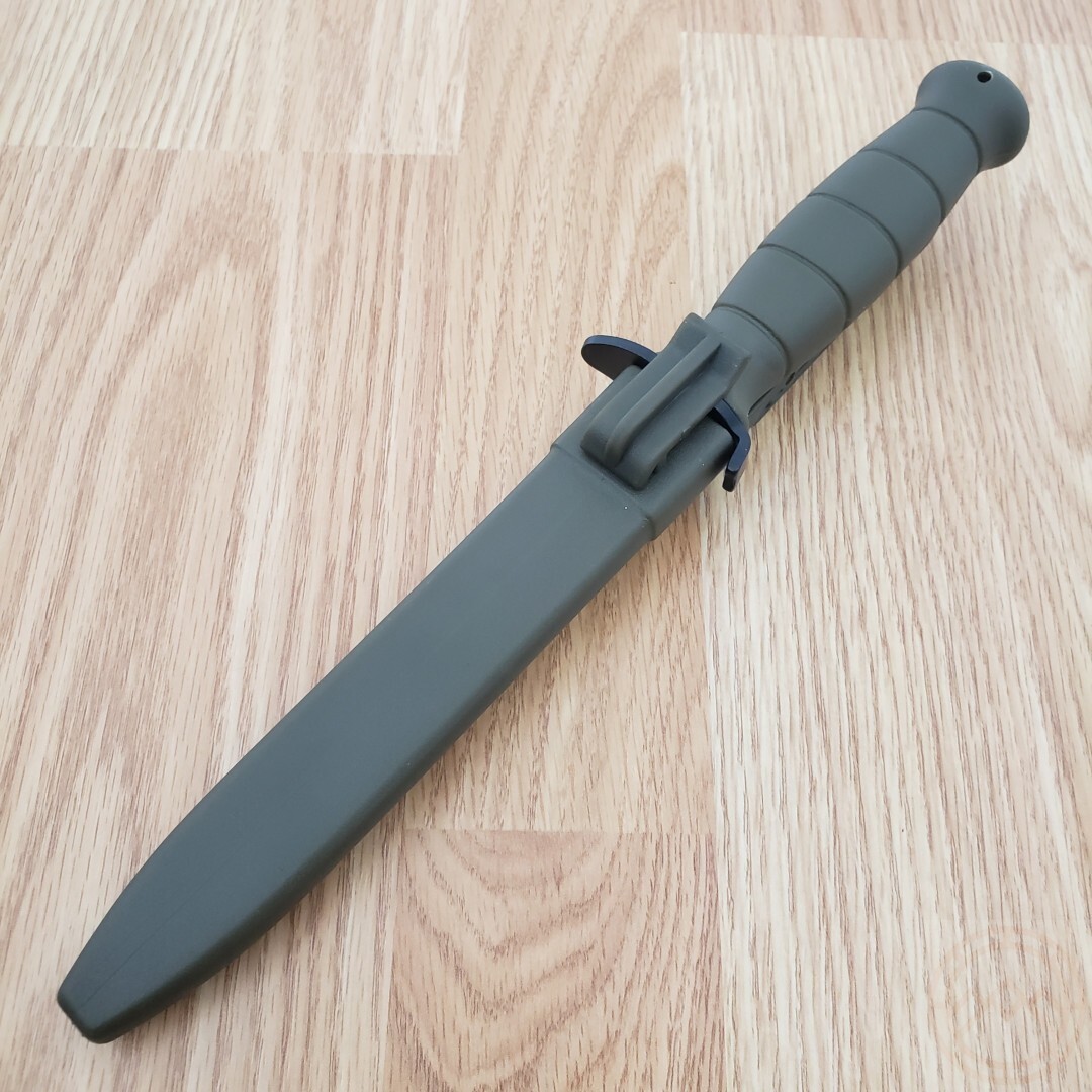 OD Green Military Fixed Blade Knife Stainless Steel Blade ABS Handle Belt Sheath