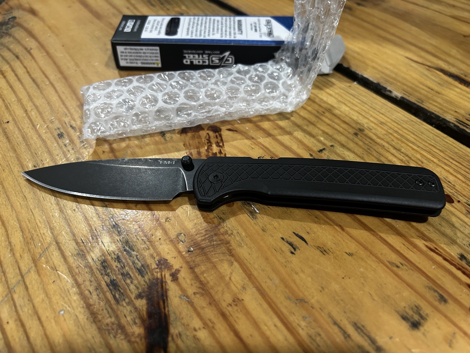 Cold Steel Full Metal Atlas FM1 Black 3.5 Inch Drop Point S35n Steel Blade
