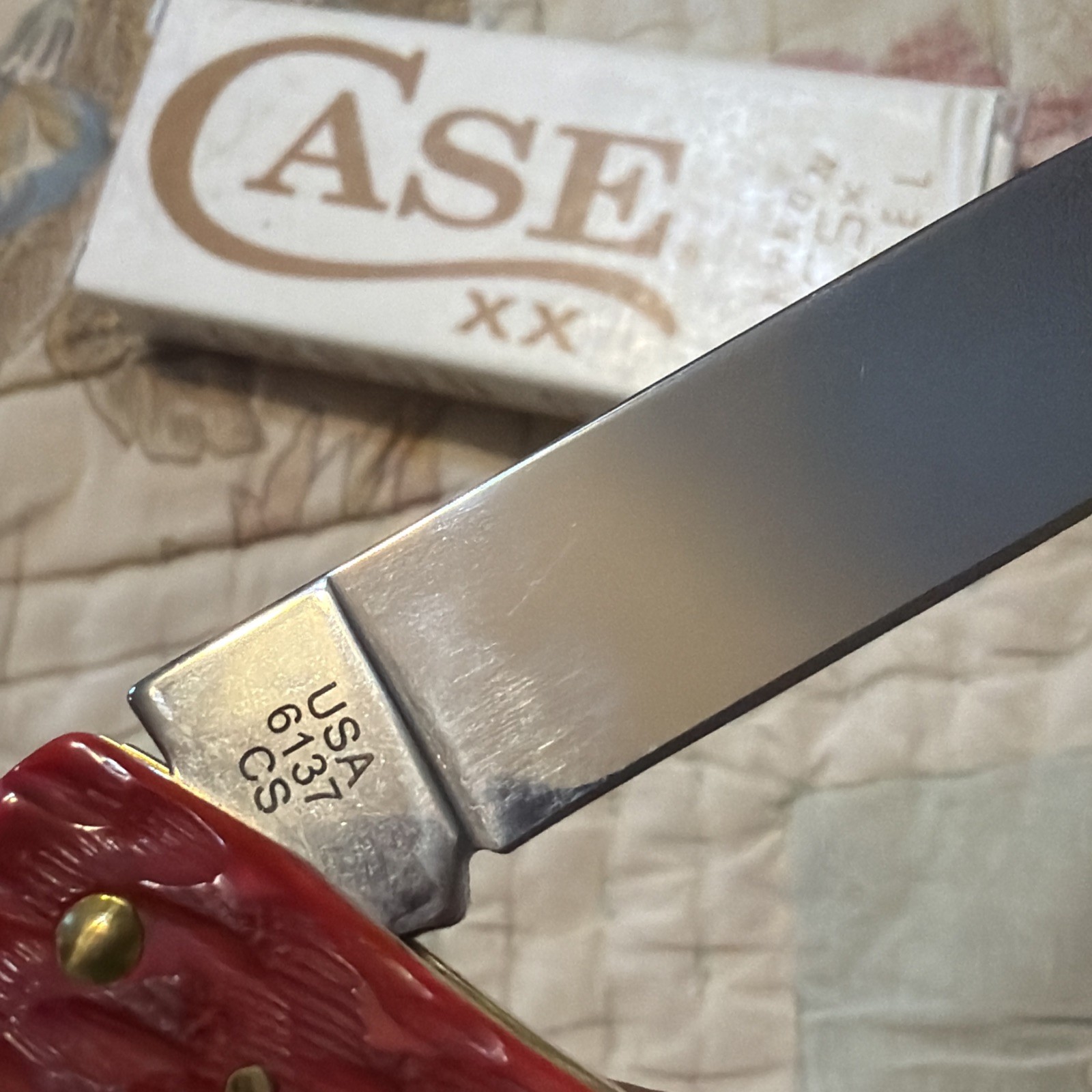 2025 Case XX Dark Red Jig Bone Sod Buster Jr 31945 6137 CS Knife Custom EZ Open