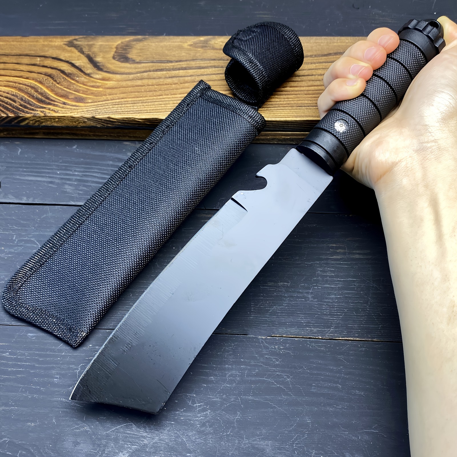 2026 Duty Fixed Blade Outdoor Survival Knife-11.8″ Straight Blade & Black Handle