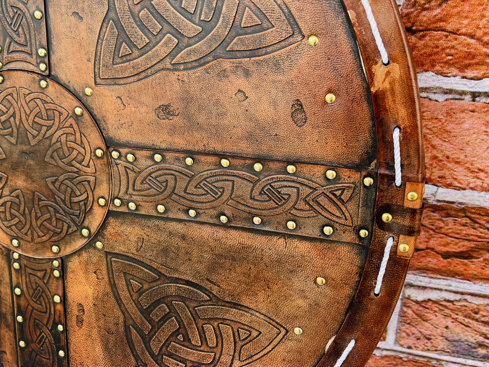 Scottish Targe Shield | Leather Shield | Handmade Leather Viking Shield