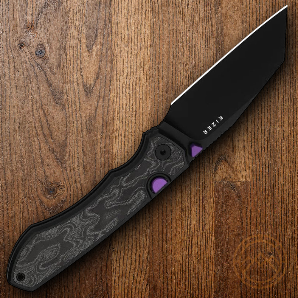 Kizer Cutlery Folding Knife 3.38″ S45VN Steel Blade Aluminum/Micarta Handle