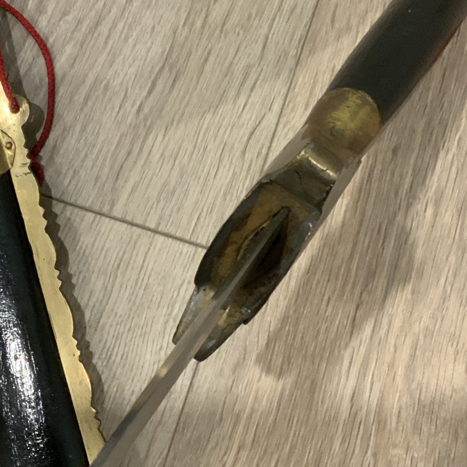 Chinese Sword Jian With Wooden Scabbard and Brass Fittings Tai Chi Kung Fu Wushu