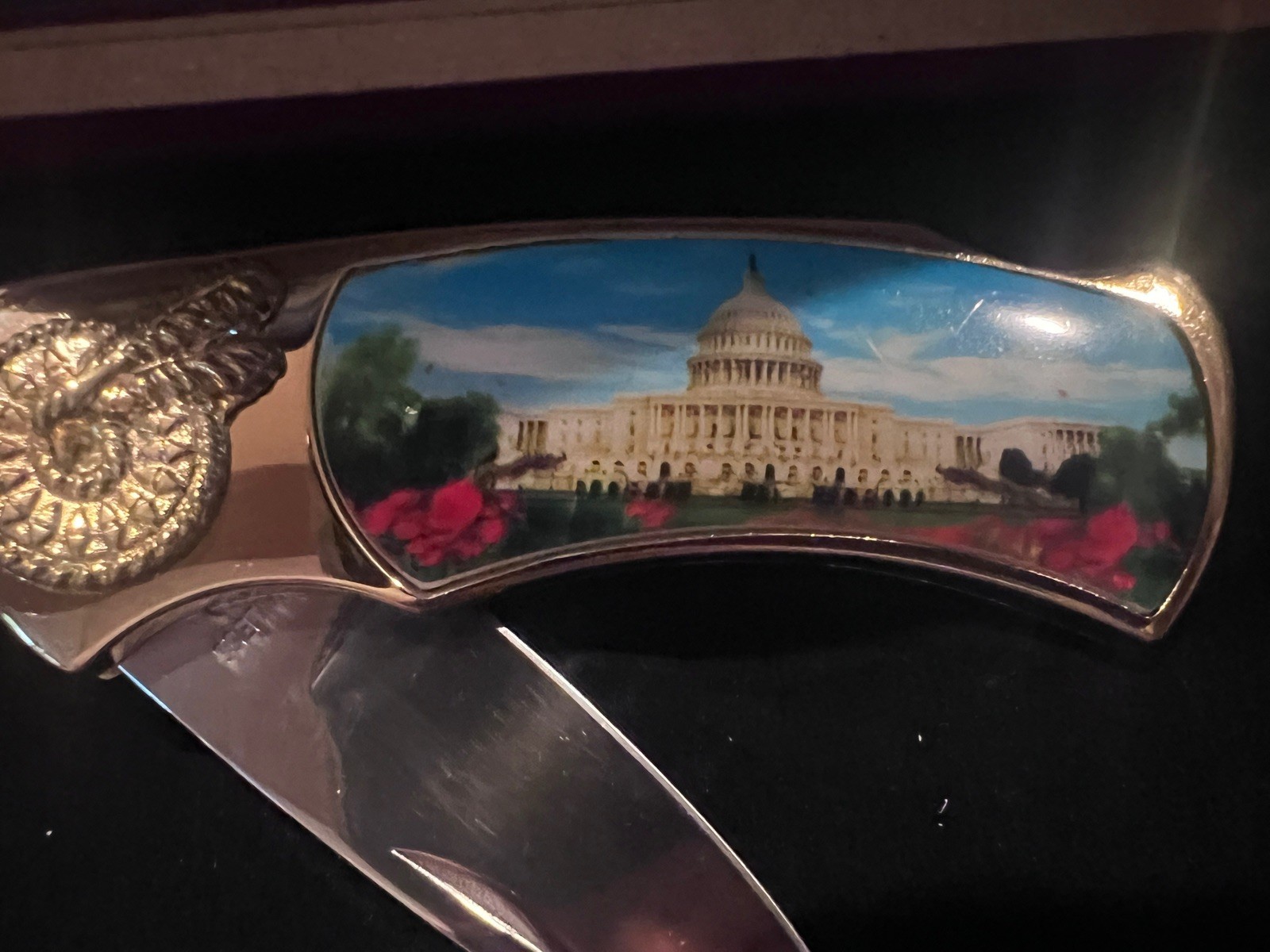 United States Capitol Building Washington DC Collector Pocket Knife Wooden Box