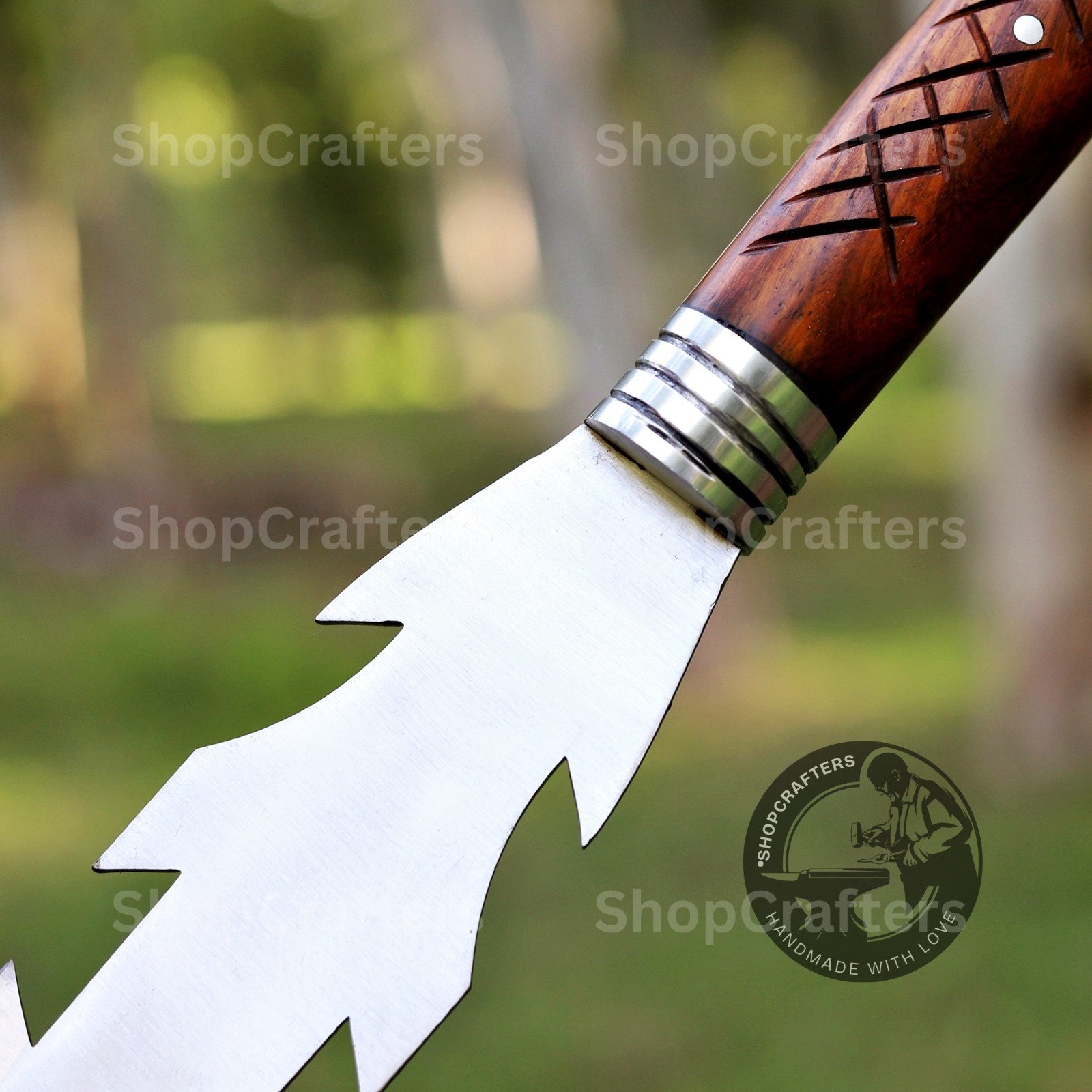 Custom Handmade Carbon Steel Blade Tactical Viking Spear | Hunting Spear Camping