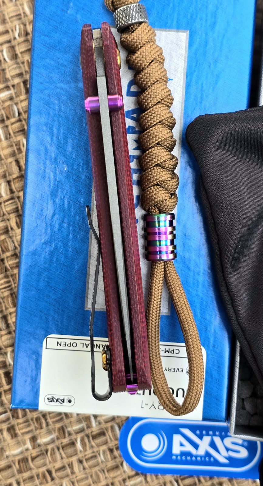 Benchmade 535GRY-1 Bugout – S30V 3.24″ Micarta CUSTOM «RED Velvet» + TITANIUM x5