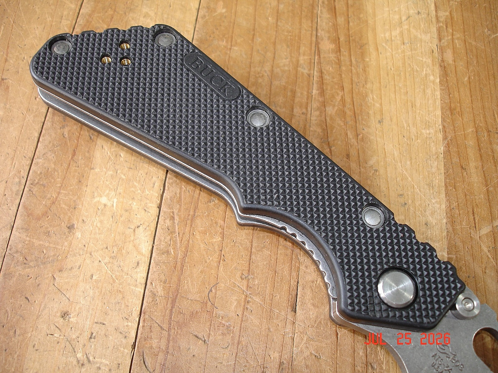 2003 BUCK KNIFE 882 889 STRIDER BOS ATS-34 STEEL BLADE SB.4 BLACK PLASTIC HANDLE