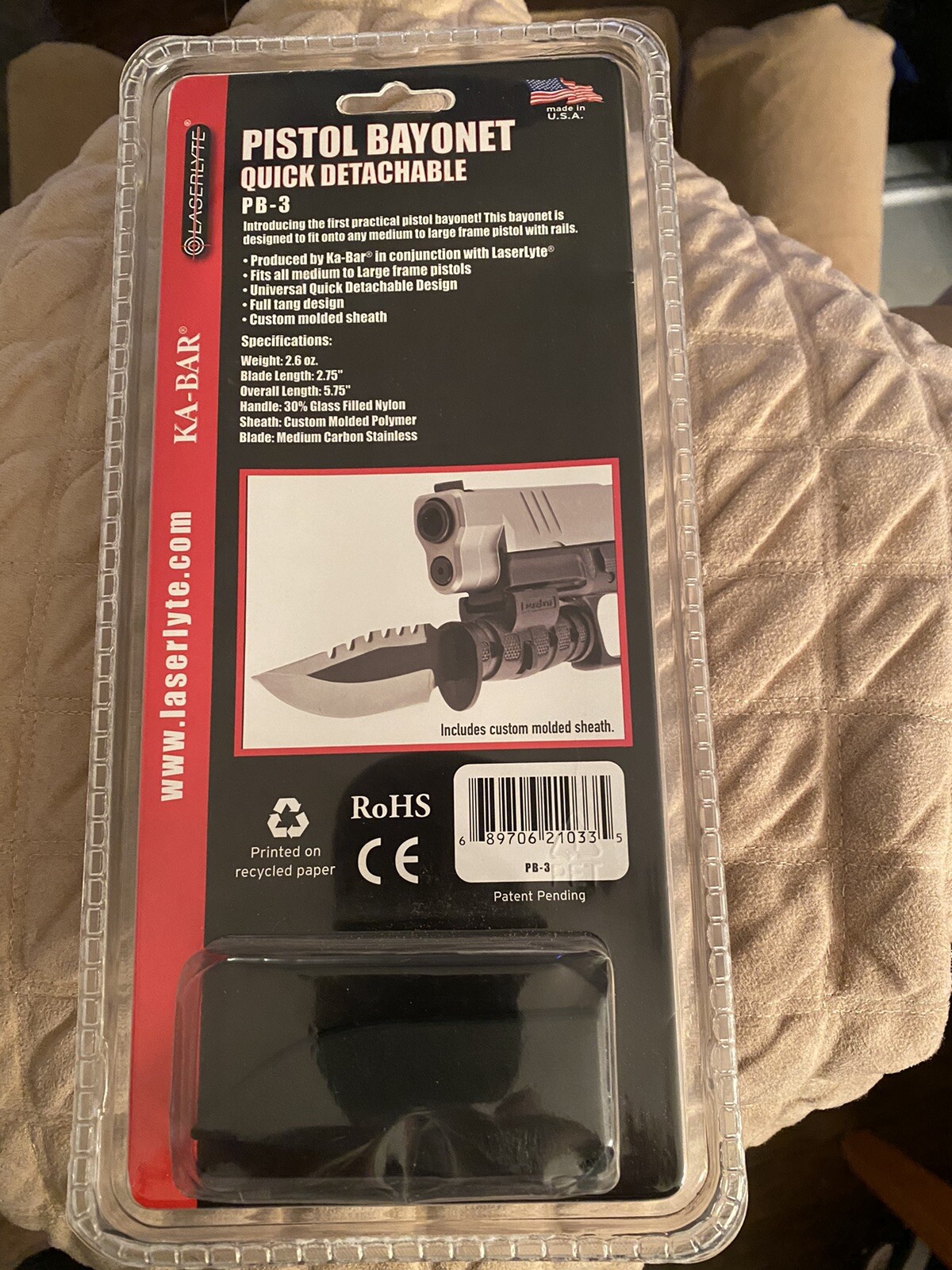 laserlyte Kabar,KaBar,Ka-Bar bayonet Glock Pistol knife (discontinued)SEE PICS!