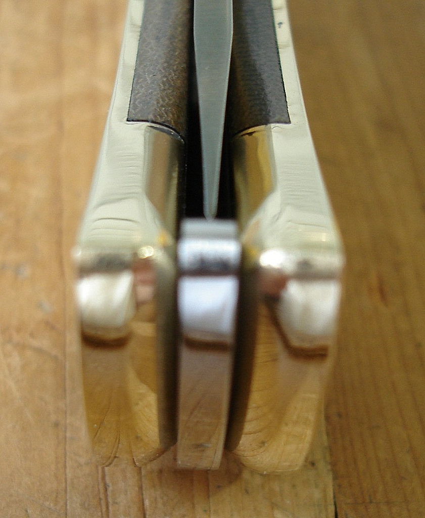 JOE HOUSER CUSTOM BUCK KNIFE 110 HUNTER BRASS INSIDE OUT DP 2024 BOS S30V BLADE