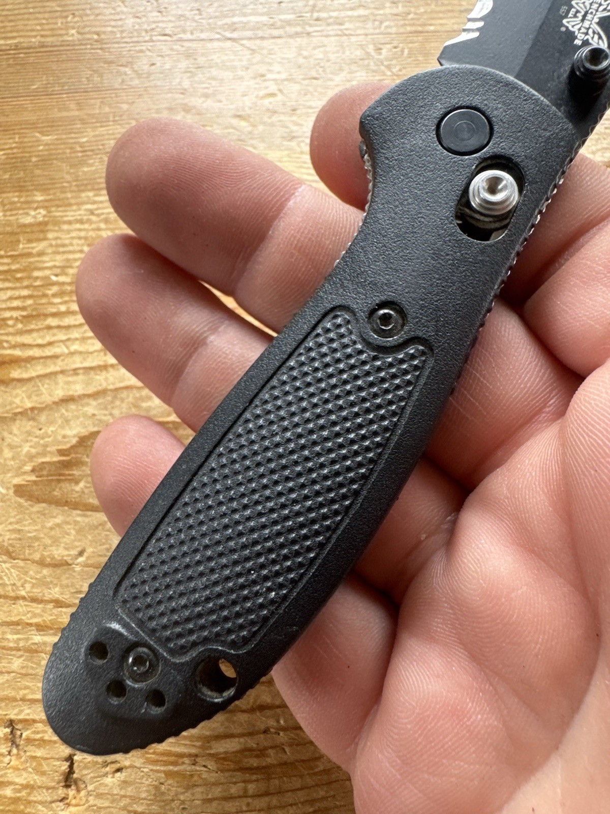 Benchmade Mini Griptilian 557 Tanto Combo Edge Black