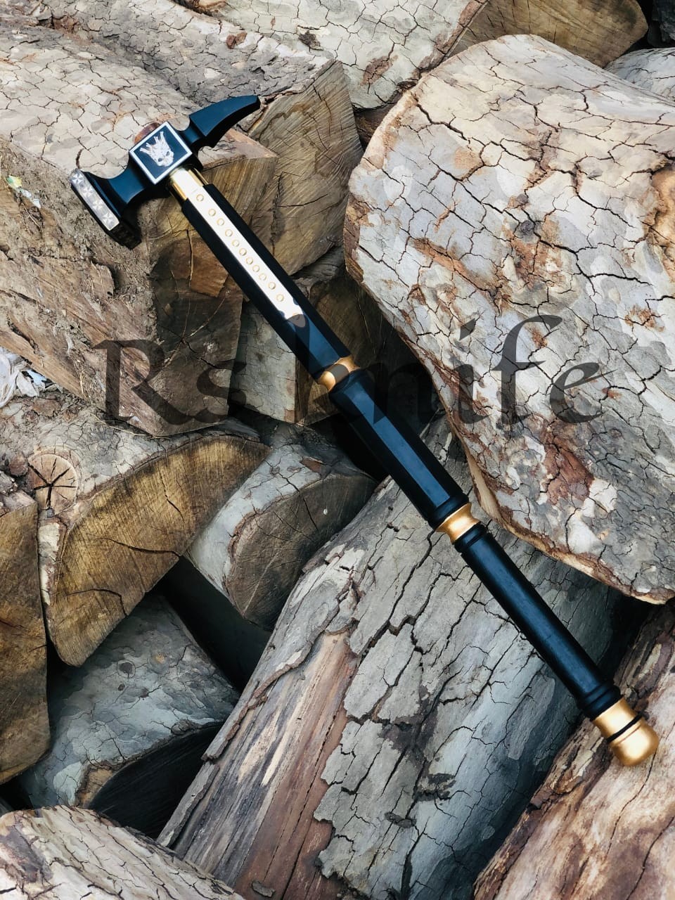 Handmade Viking War Hammer 32″ | High Carbon Steel Medieval skull hammer gift