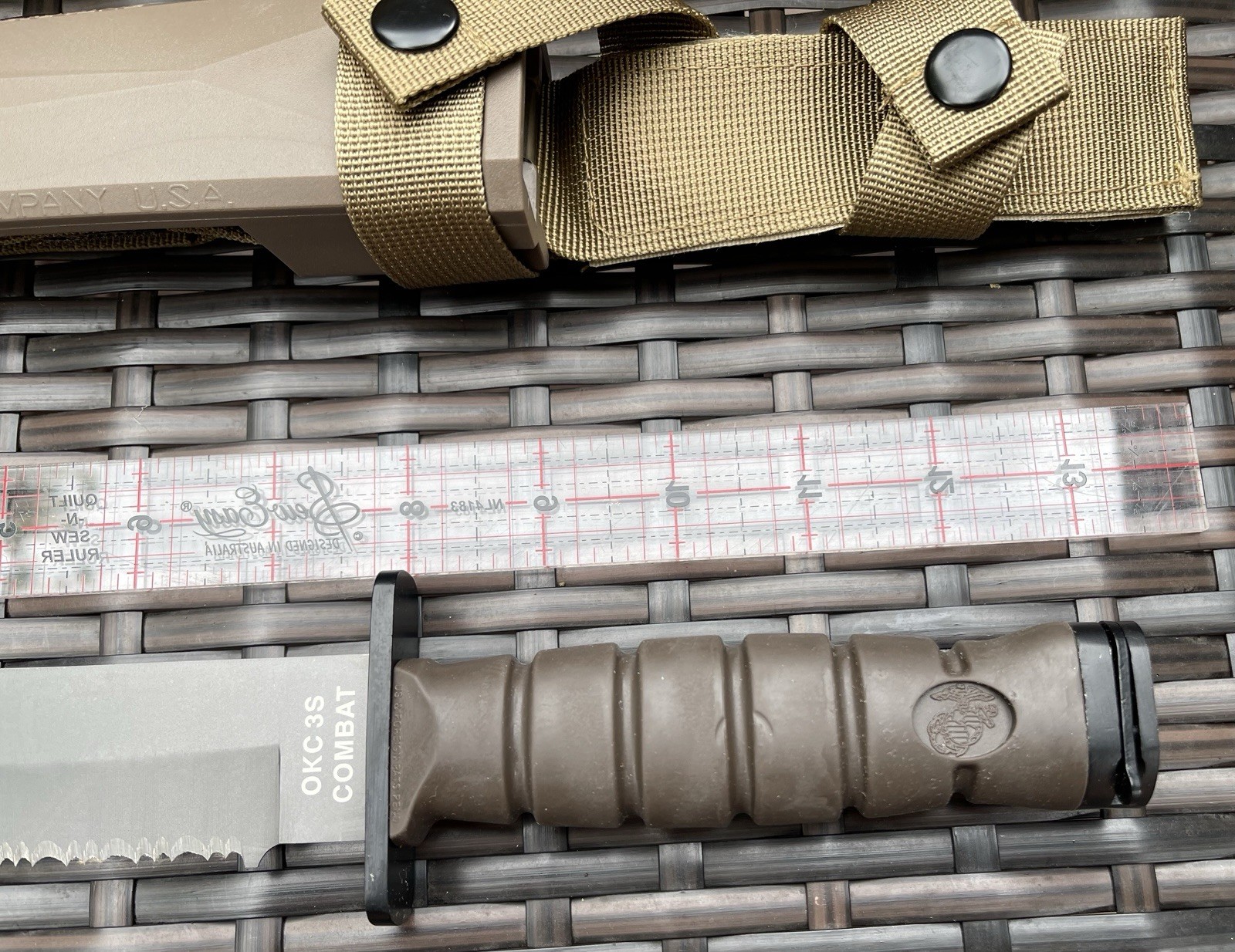 Ontario Knife OKC3S USMC Combat 8″ Blade and Scabbard Brown