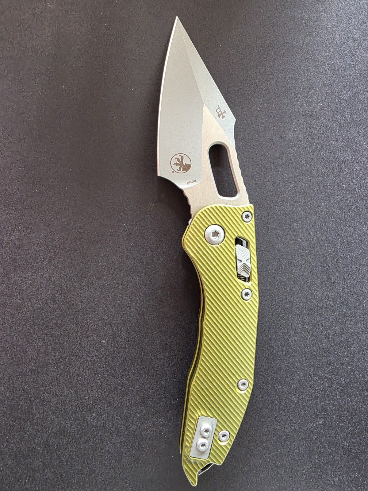 Microtech RAM Lok Stitch-Fluted OD Green Aluminum-APOCALYPTIC M390MK Blade