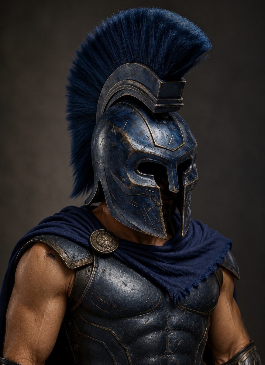 King Agamemnon Greek Warrior Helmet Replica Metal Spartan Trojan Armor Helmet