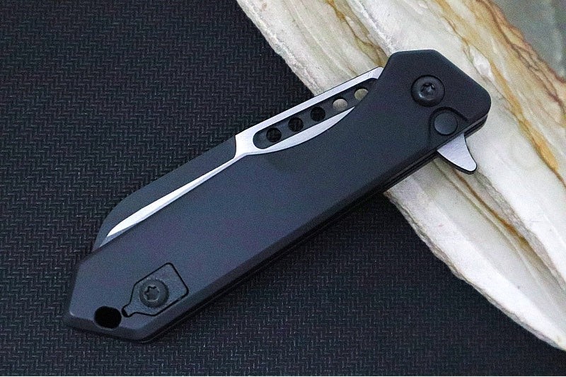 Heretic Knives Jinn Flipper – Black Anodized Aluminum Handle / Two-Toned Finish