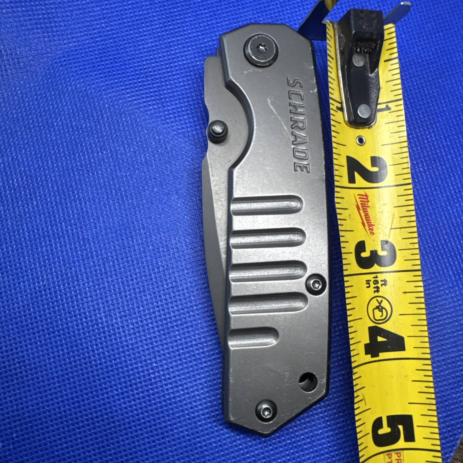 SCHRADE SCH304M GRAY STAINLESS STEEL MANUAL DROP POINT FOLDING POCKET KNIFE