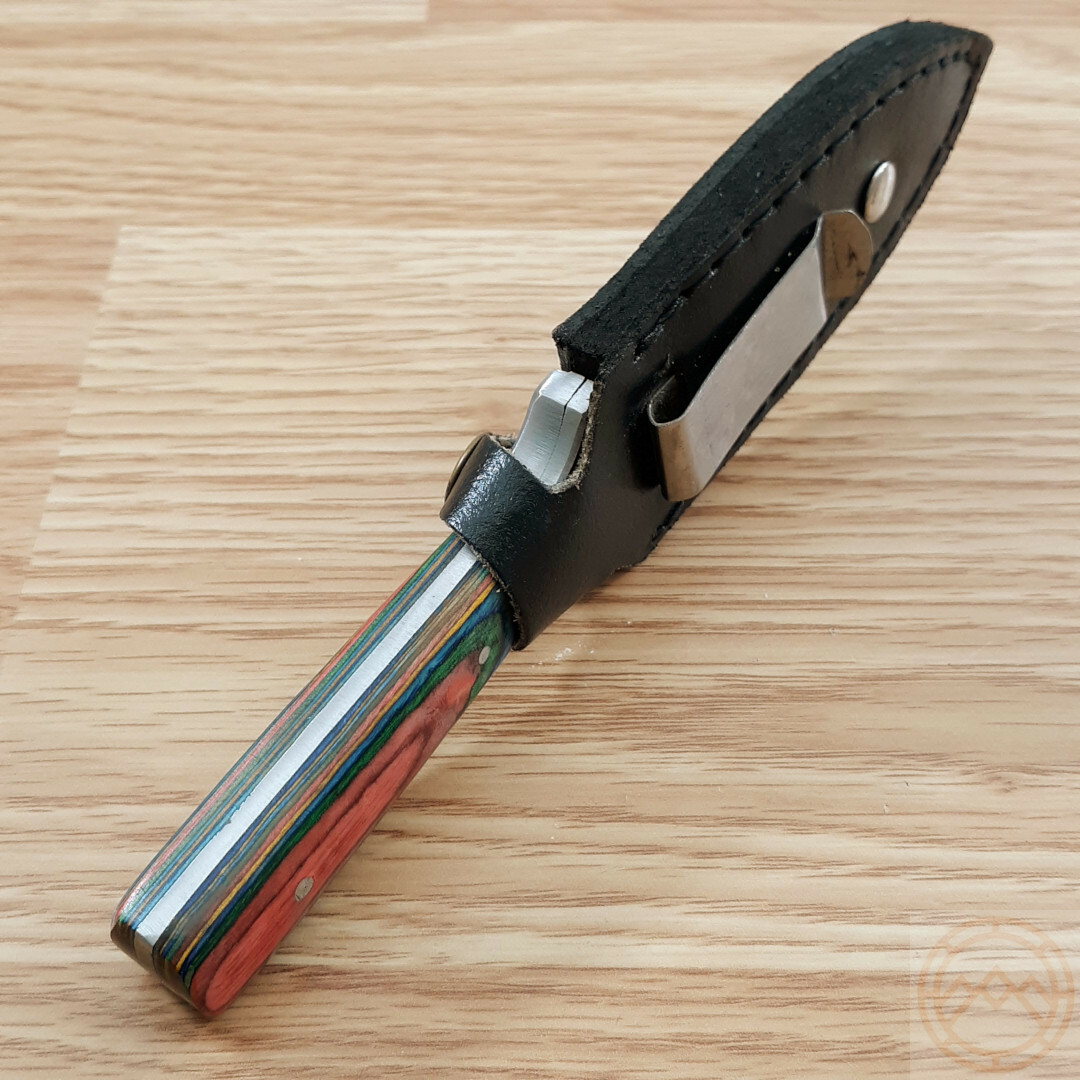 Slim Boot Fixed Knife 3″ Double Edge Stainless Steel Dagger Blade Wood Handle