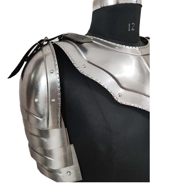 Medieval Spaulders and Gorget Armor Set – Viking Crusader Shoulder Protection