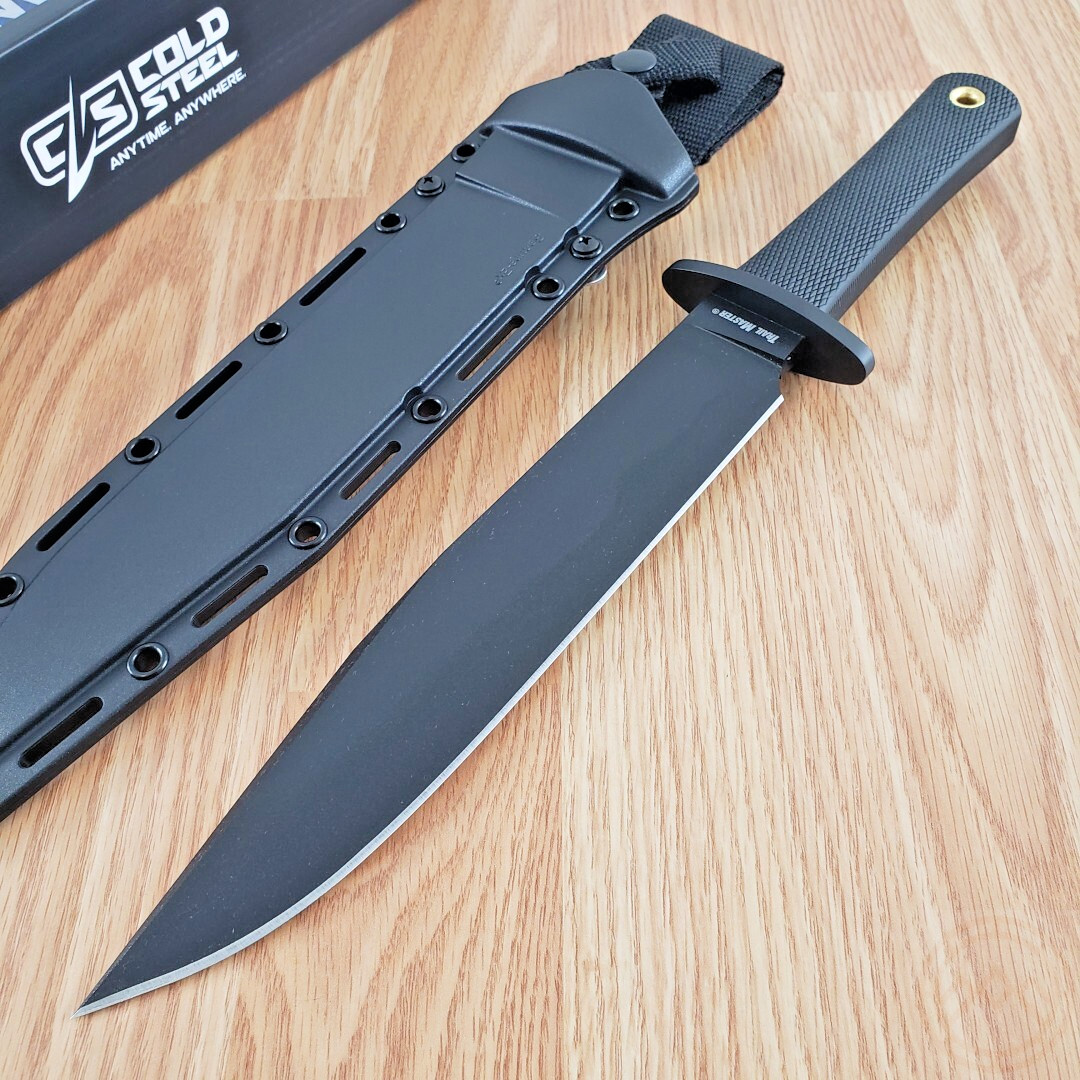 Cold Steel Trail Master Fixed Knife 9.5″ 52100 Steel Blade Black Kray-Ex Handle