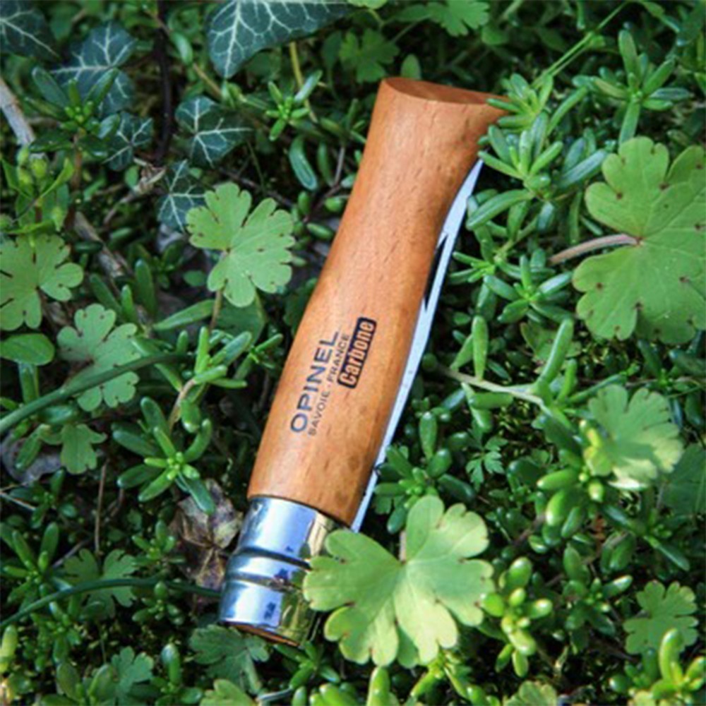 Opinel No. 12 Folding Knife 4.82″ Stainless Steel/Carbon Steel Beechwood Handle