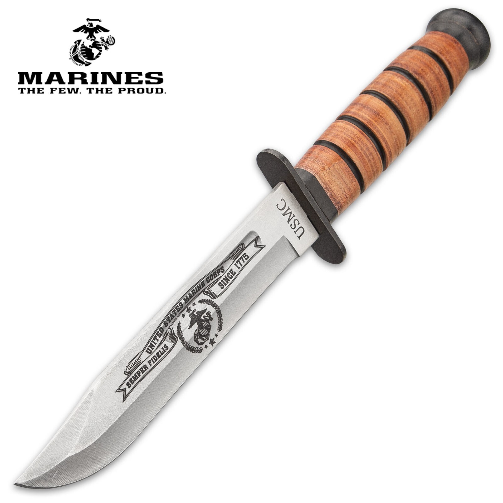 USMC Marines Tactical Bowie Survival Hunting Knife Army Combat Fixed Blade New