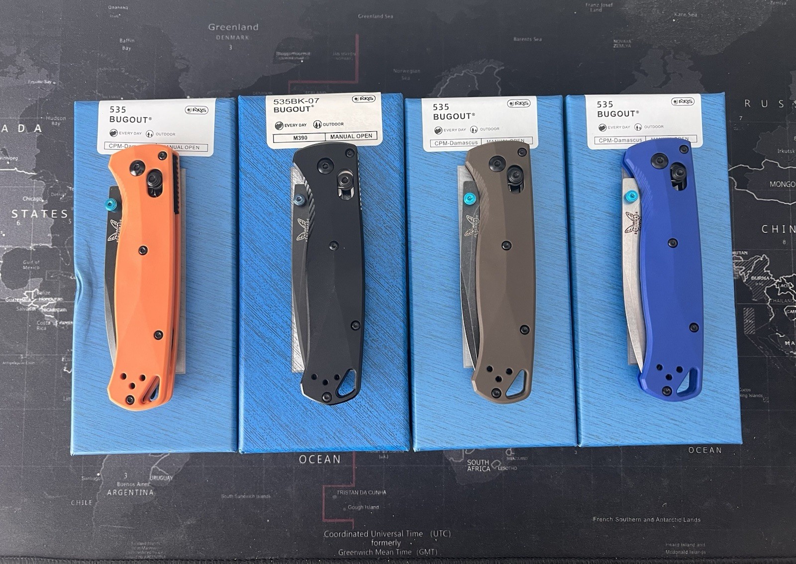 LOT OF 4 BENCHMADE 535 BUGOUT KNIFE
